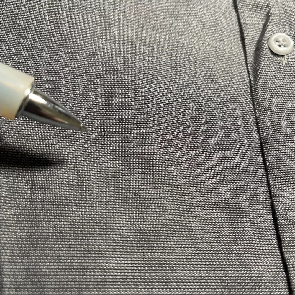 PRINCIPE Shirt Men's 46-18 (34/35) Long Sleeve Button‎ Up Extra Fine Gray -Flaw* - Picture 10 of 10